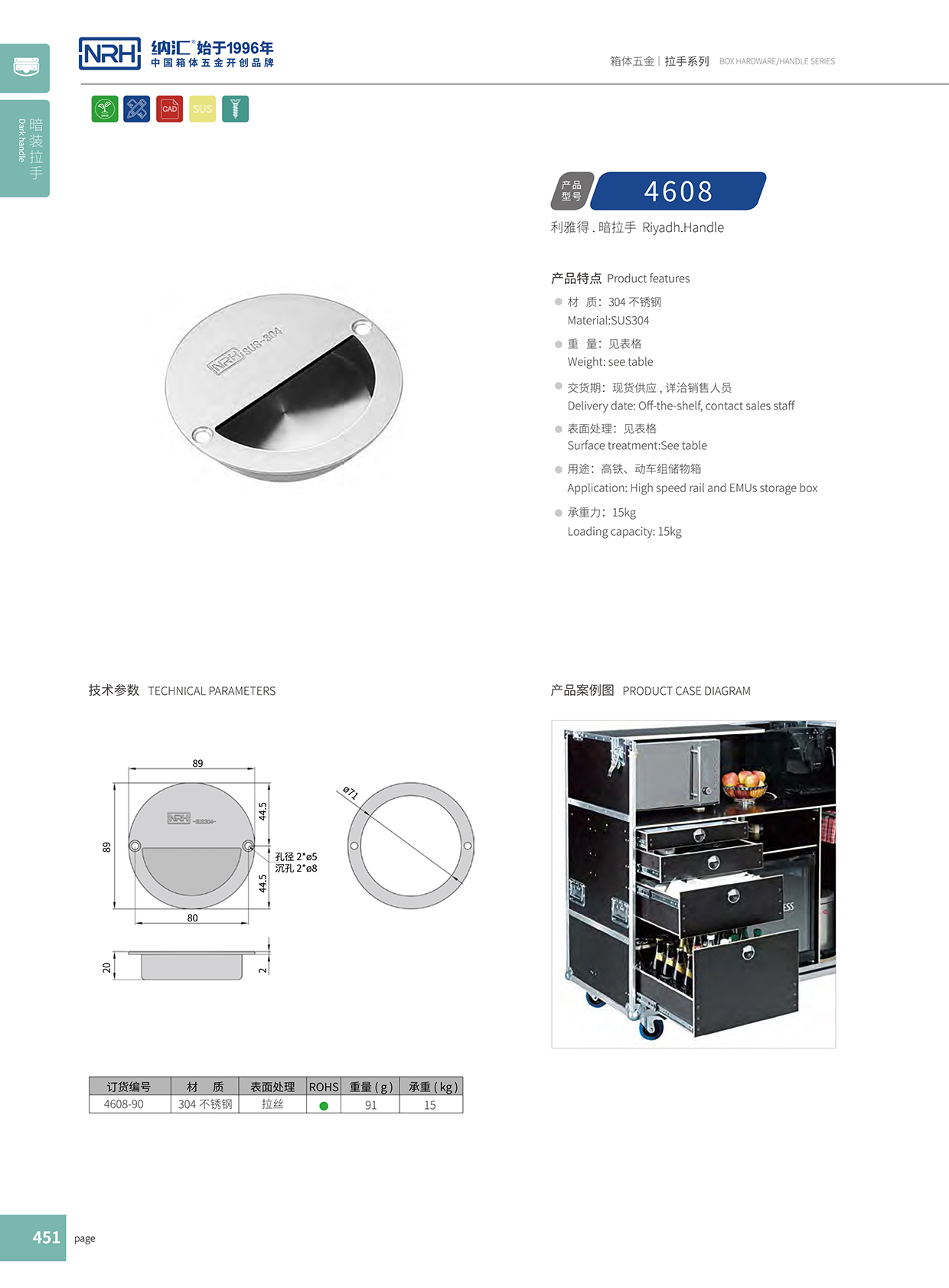 纳汇/NRH 4608 埋入式拉手