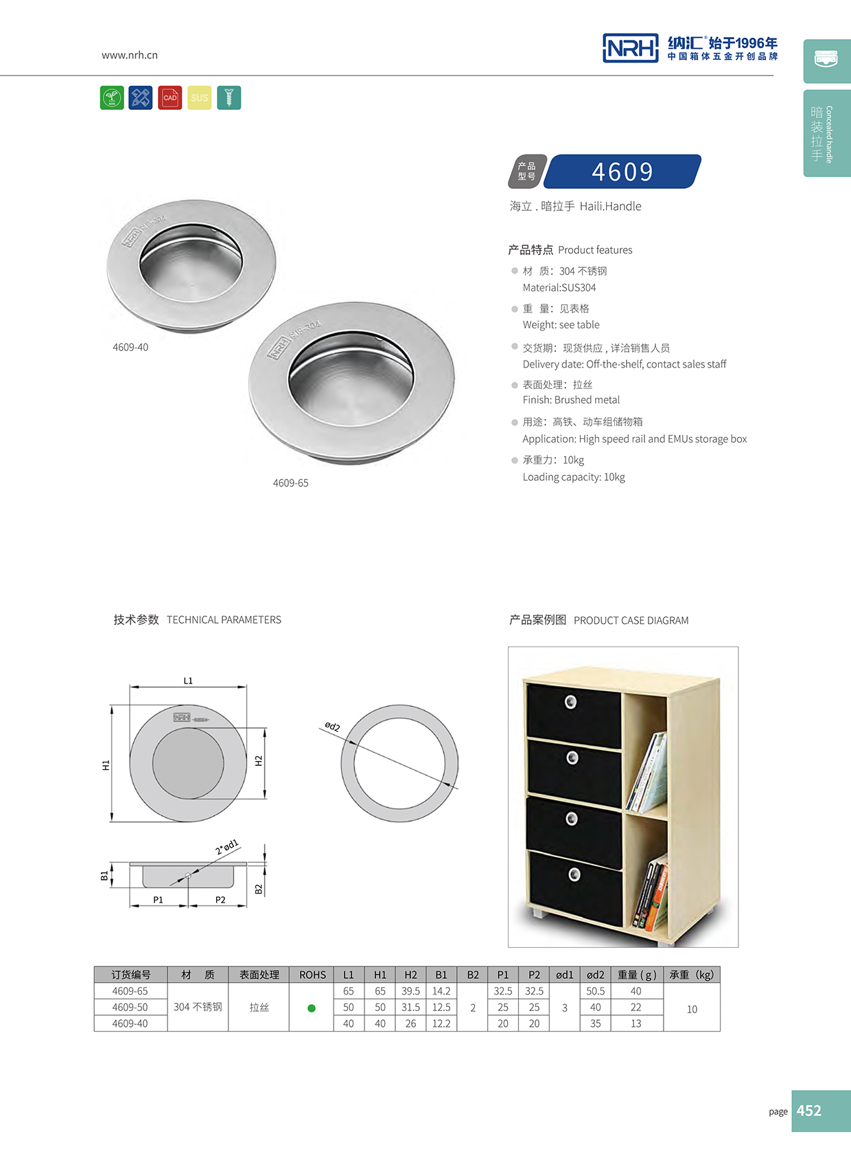 纳汇/NRH 4609-65 仪箱提手