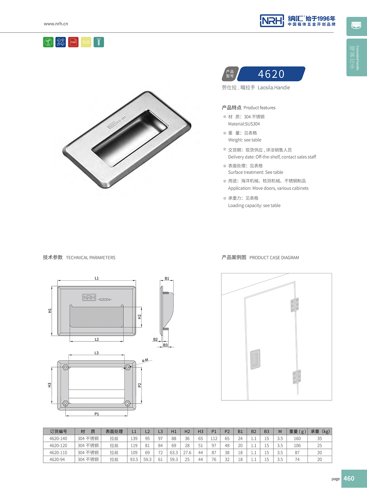 纳汇/NRH 4620-110 铁箱拉手