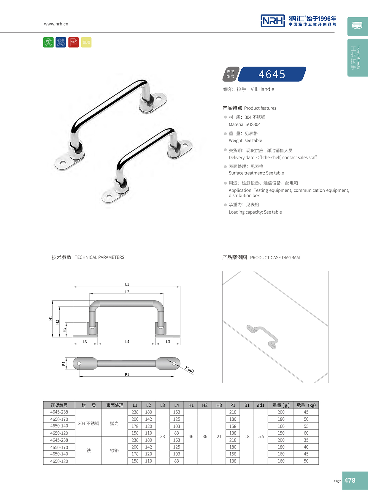 纳汇/NRH 4645-110 机电箱提手